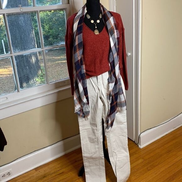 Old Navy rust melange sweater tunic medium slight hi-lo hem EUC - Picture 3 of 9